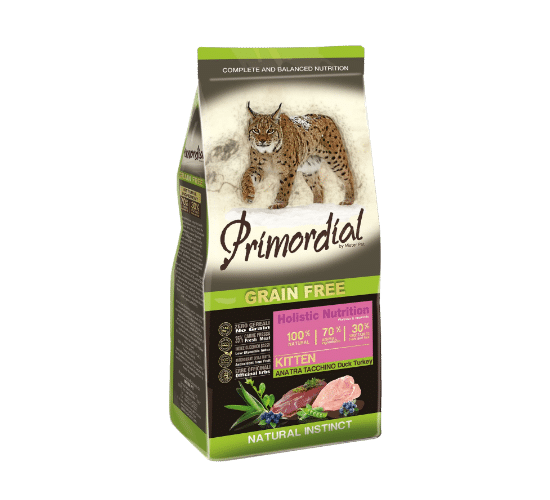 פרימורדיאל ללא דגנים לגורי חתולים - הודו ברווז אוכמניות לספדזה