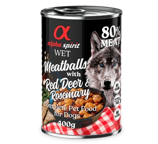 כדורי בשר צבי ורוזמרין  - מזון רטוב מלא לכלבים בוגרים